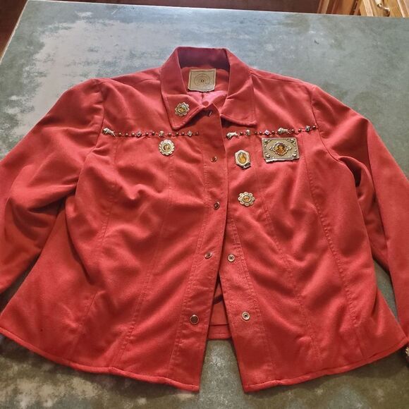 Double D Ranch red southwest Annie Oakley pin jacket sz Medium - Picture 1 of 8